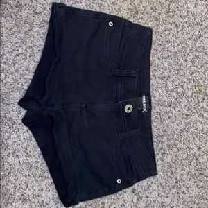 low rise black shorts from Wet Seal